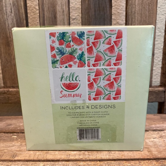 Watermelon Coasters Set of 4, Summer Watermelon Ceramic Square Coasters - Picture 10 of 13